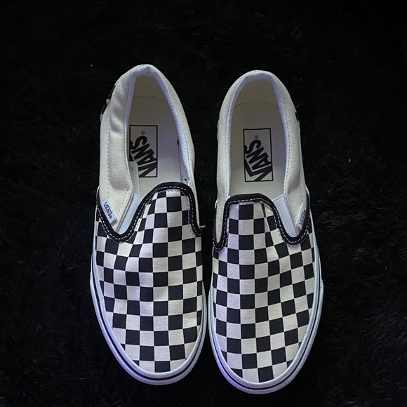 Vans Classic Black and White Checkered Slip-On Sneakers - Picture 1 of 4
